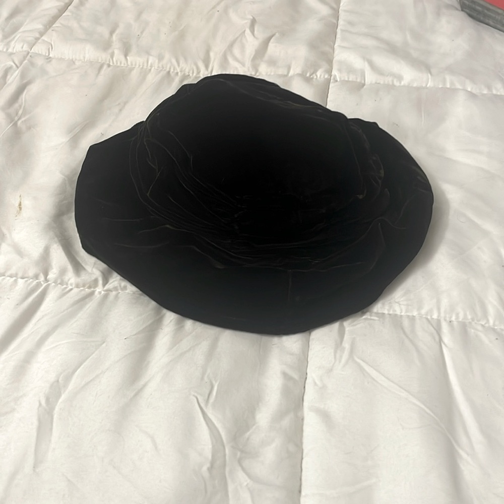 Dark Brown Velvet Vintage Bucket Style Hat